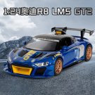 1:24 AUDI R8 GT2 LMS Blue Racing Car Model Diecasts Toy Vehicles Sound And Light Pull Back