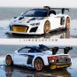 1:24 AUDI R8 GT2 LMS White Racing Car Model Diecasts Toy Vehicles Sound And Light Pull Back
