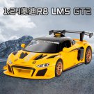 1:24 AUDI R8 GT2 LMS Yellow Racing Car Model Diecasts Toy Vehicles Sound And Light Pull Back