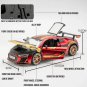Simulation 1:24 AUDI R8 IRON GTR red Sport Car Model Toy Diecasts Metal Sound Light Toy