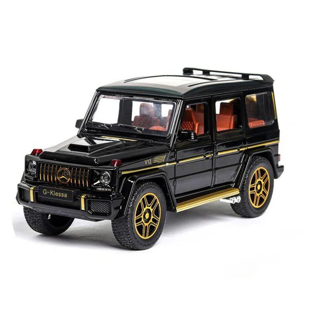 Simulation 1:24 Benz G63 Bright black Alloy Car Model Big G Off road Model Ornaments