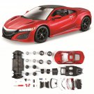 1:24 2018 ACURA red assembled DIY die casting model car collection toy tools