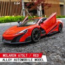 1:24 McLaren 675LT red car model decoration collection gift toy Die casting boy toy