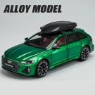Toy 1/24 Audi RS6 green Avant Station Wagon Alloy Car Model Metal Simulation Sound and Light