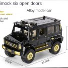 Toy 1:24 Benzs Unimog Black gold Alloy Car Model Diecasts Metal Off road Simulation Sound Light
