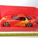 1:24 mazda RX 7 Cartoon animation Bus orange Diecast Car Metal Alloy Model Collection Toy