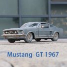 1:24 Old 1967 Ford Mustang GT grey simulation alloy car model toy crafts decoration