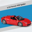 1:24 Ferrari 458 Spider red Alloy Sports Car Model Diecast Metal Racing Toy High Simulation