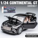toy 1:24 Bentley Continental GT black simulation sports car model sound and light pull back