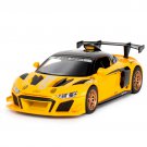 1:24 Audi R8 LMS GT2 yellow race track version Diecast car Model Pull Back Sound Light