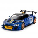 1:24 Audi R8 LMS GT2 Blue race track version Diecast car Model Pull Back Sound Light