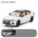 Diecast Toy Vehicle 1:24 Scale Toyota Camry white Car Model Pull Back Sound Light