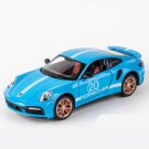 Toy 1:24 Porsches 911 TURBO S TARGA blue Alloy Car Model Simulation Metal Sound Light