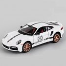 Toy 1:24 Porsches 911 TURBO S TARGA white Alloy Car Model Simulation Metal Sound Light