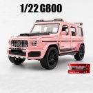 1:22 New G800 SUV Pink Alloy Car Model Diecast Simulation Metal Vehicles Sound Light Toy