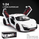 1:24 Lykan Hypersport Fast Furious White Alloy Car Model Vehicles Toy Metal Collection