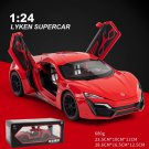 1:24 Lykan Hypersport Fast Furious Red Z Alloy Car Model Vehicles Toy Metal Collection