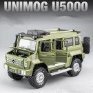 1:28 Unimog U5000 green Alloy Car Toy Model Metal Vehicle Simulation Sound and Light