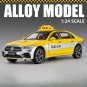 1:24 Scale E300L Taxi yellow Simulation Car Model Vehicles Alloy Sound Light Pull Back Toy
