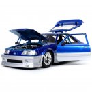 1:24 1989 Ford Mustang GT Muscle Blue grey car High Simulation Model Diecast Metal Alloy Toys