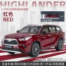 1:24 Toyota HIGHLANDER Streetcar Red Version Metal Model Car Toy Sound Light Pull Back