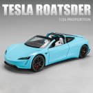 1:24 Tesla Roadster Supercar blue Alloy Model Car Metal Sound and Light Vehicle Toy