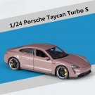 1:24 Porsche Taycan Turbo S pink Alloy Sports Car Model Vehicle Metal Toy Simulation