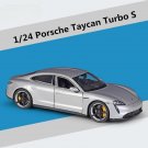 1:24 Porsche Taycan Turbo S silver Alloy Sports Car Model Vehicle Metal Toy Simulation