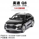 1:24 High Simulation Audi Q8 Black With Sound And Light Pull Back Alloy Car Model Rc Toy