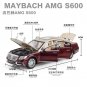 1:24 Mercedes Benz Maybach S600 Red Pull Back Simulation Sound Light car Model Toys