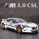 Toy Collection 1:24 BMW CSL White Alloy Racing Car Model Simulation Metal Vehicle Sports