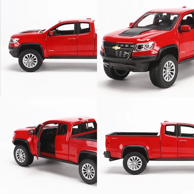 1:27 2017 Chevrolet Colorado Pickup red Car Model Classic Simulation Collection Toy