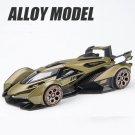 1:22 Lambos Vision Gran Turismo V12 GT green Alloy Car Model Vehicles Toy Sound and light