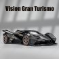 1:22 Lambos Vision Gran Turismo V12 GT black Alloy Car Model Vehicles Toy Sound and light