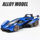 1:22 Lambos Vision Gran Turismo V12 GT blue Alloy Car Model Vehicles Toy Sound and light