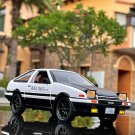 1:20 Movie Car INITIAL D AE86 black white Alloy Car Model Metal Simulation Sound Light Toy
