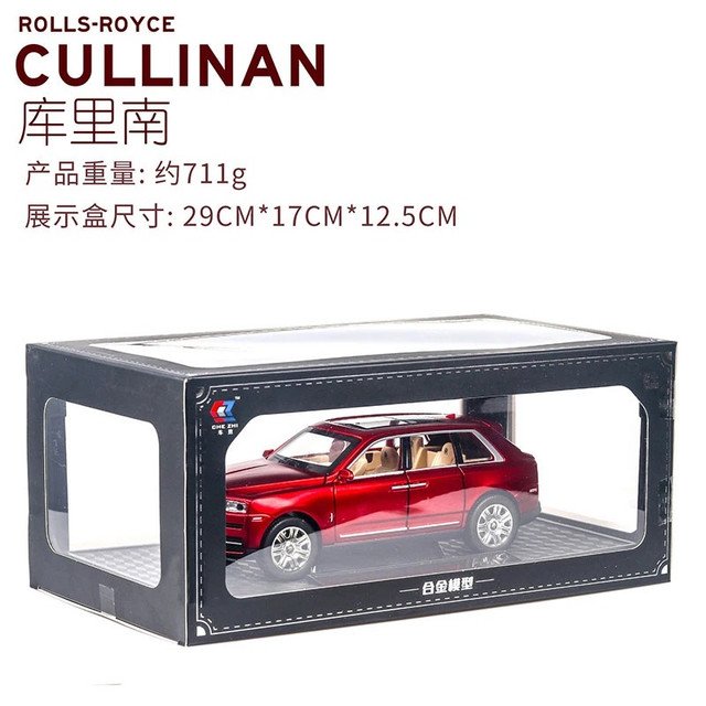 Scale 1:24 Rolls Royce Cullinan Red E Car Large Size Miniatur SUV Light Sound Pull Back
