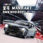 1:24 BMW M8 MH8 800 MANHART Black Alloy Car Model Metal Sound and Light High Simulation Toy