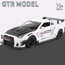 1:24 Skyline Ares Nissan R35 white Sports Car Model Racing Simulation Sound Light Toys