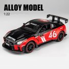 1:24 Skyline Ares Nissan GTR red Sports Car Model Racing Simulation Sound Light Toys