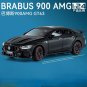 1:24 Benz Barbus 900 AMG black Alloy Car Toy Model Open The Door Sound And Light Pull Back