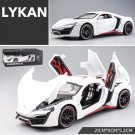 1:24 Lykan Hypersport White Car Alloy Model Diecasts Vehicles Metal Collection Toy