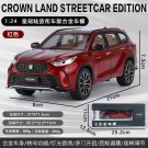 1:24 Toyota CROWN LAND RELEASE Red car High Simulation Metal Model Sound Light Toy