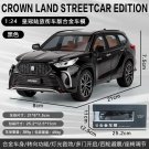 1:24 Toyota CROWN LAND RELEASE Black car High Simulation Metal Model Sound Light Toy