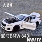 Toy Sportcar 1:24 M8 840i white Alloy Car Model BMW Miniature Pull Back Metal Vehicle