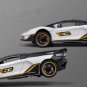 1:32 Aventador SC18 Alston white Car Model Alloy Racing Metal Simulation Sound Light Toy