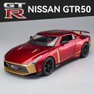 1:24 Nissan GTR50 Ares red Car Model Alloy Diecasts Metal Toy Sound and light Collection