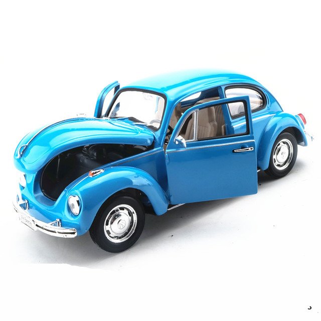 1:24 VW Classic Car Beetle Blue Car Alloy Model Die Casting Simulation Collection Toy