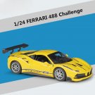 1:24 Ferrari 488 Yellow Challenge Formula Sports Car Model Metal Racing Simulation Toy