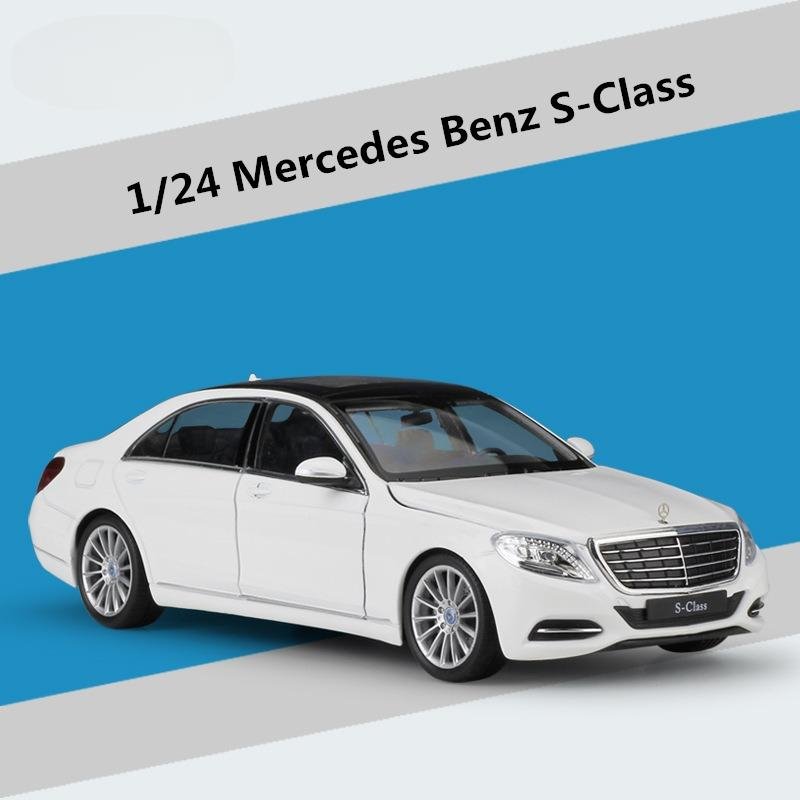 1:24 Mercedes Benz S Class S500 white Car Alloy Model Diecast Metal Toy ...